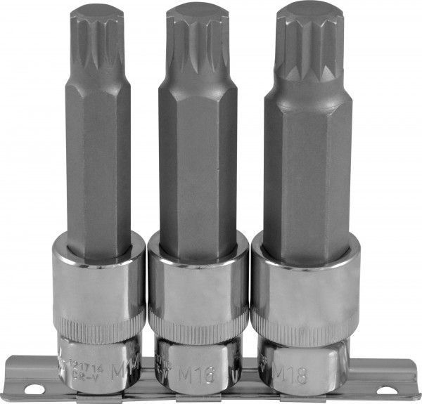 Набор насадок торцевых 1/2DR с вставками-битами SPLINE на держателе, M14-M18, 100 мм, 3 предмета 921703