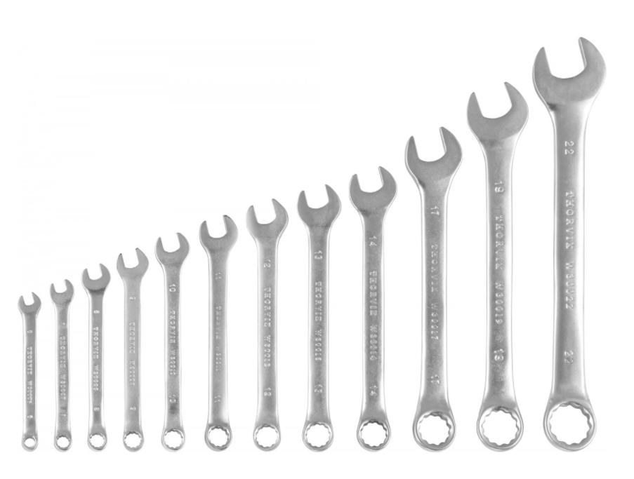 Набор ключей гаечных комбинированных серии ARC в сумке, 12 предметов (6-14,17,19,22 мм) (в тубусе Thorvik)