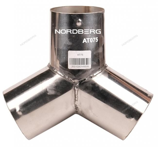 NORDBERG ПЕРЕХОДНИК Y-образный AT75 металлический для шланга D=75мм