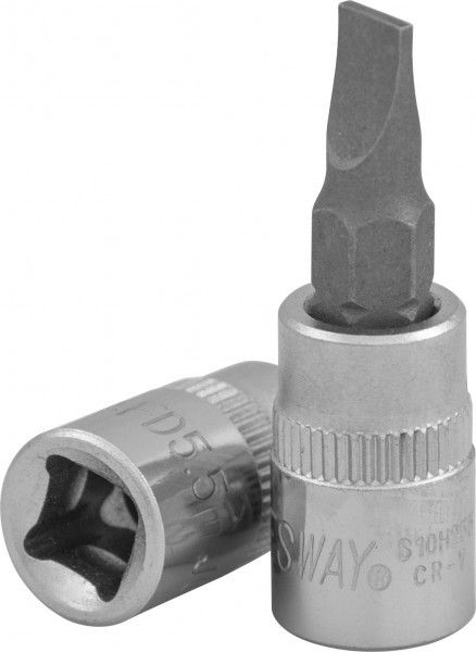 Насадка торцевая 1/4DR с вставкой-битой шлицевой, SL5.5, 37 мм S10H255