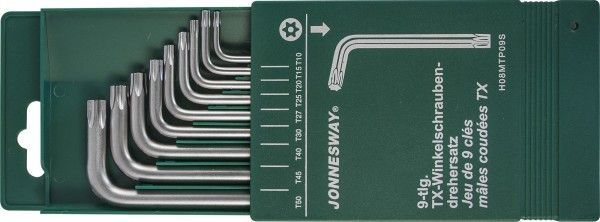 Набор ключей торцевых TORX® с центрированным штифтом Т10-50, 9 предметов H08MTP09S