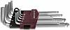 Набор ключей торцевых шестигранных с шаром, H1.5-H10, 9 предметов HKB9S - фото Мастеринструмент